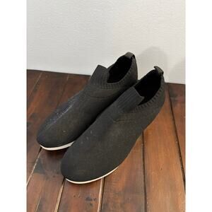 DKNY Womens Angie Slip On Sneakers Size 9M Black Knit Wedge Stretchy